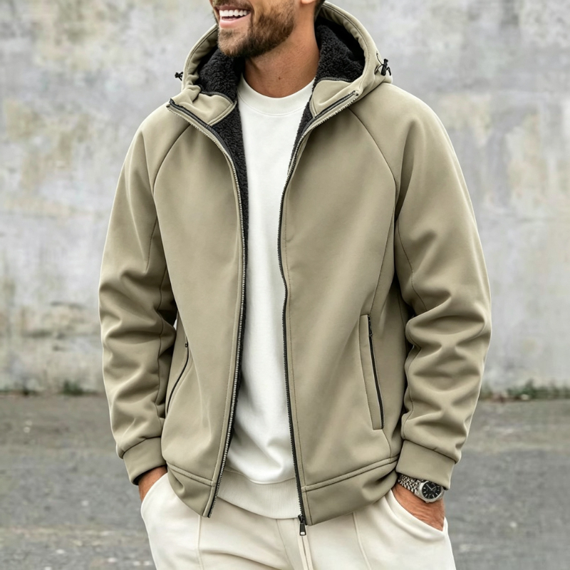 Sherpa Jacket Fleece - Thick Polar Fleece Jacket Men Hooded