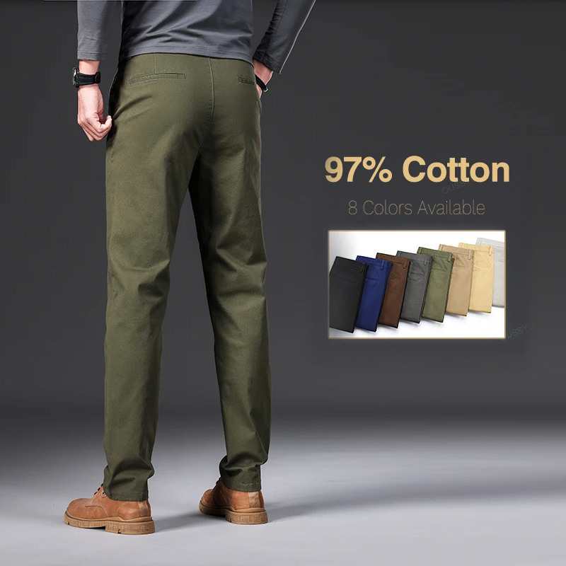 Chino Pants Men - Good Quality 97%Cotton Men's Casual Pants