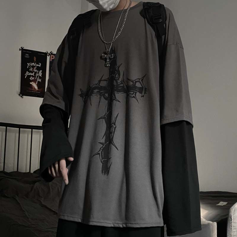 Men'S Fashion Aesthetics - Grunge Clothes Women Long Sleeve Emo