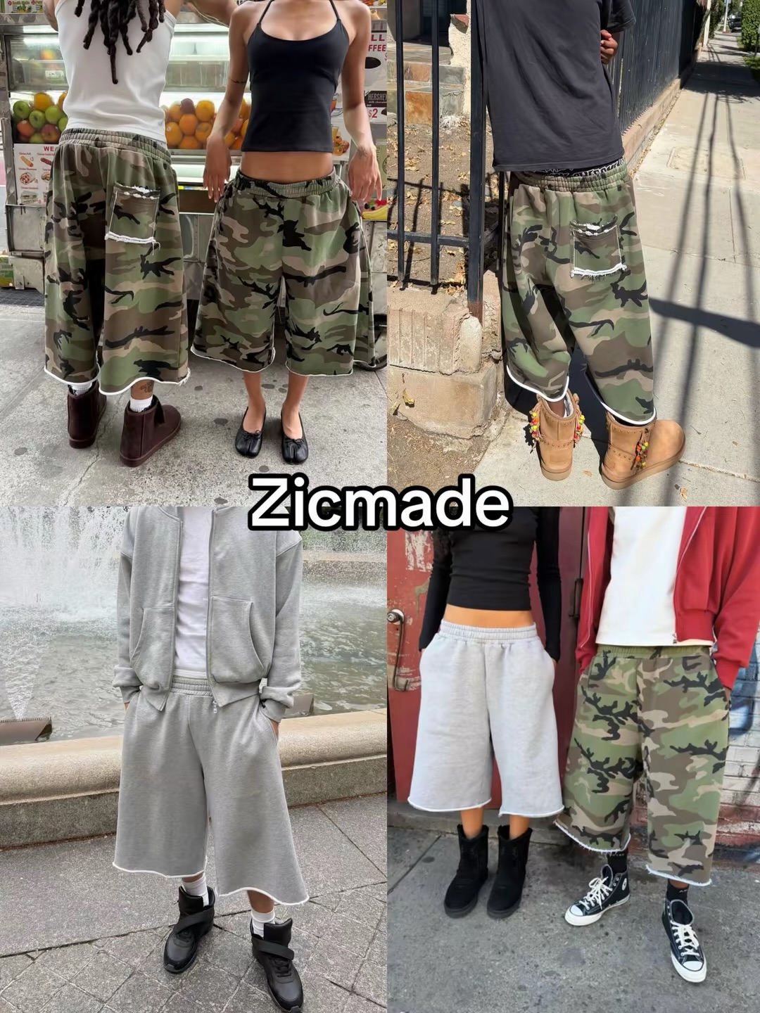 Mens Fashion Camo Pants - Harajuku Hip Hop Camo Shorts Camo