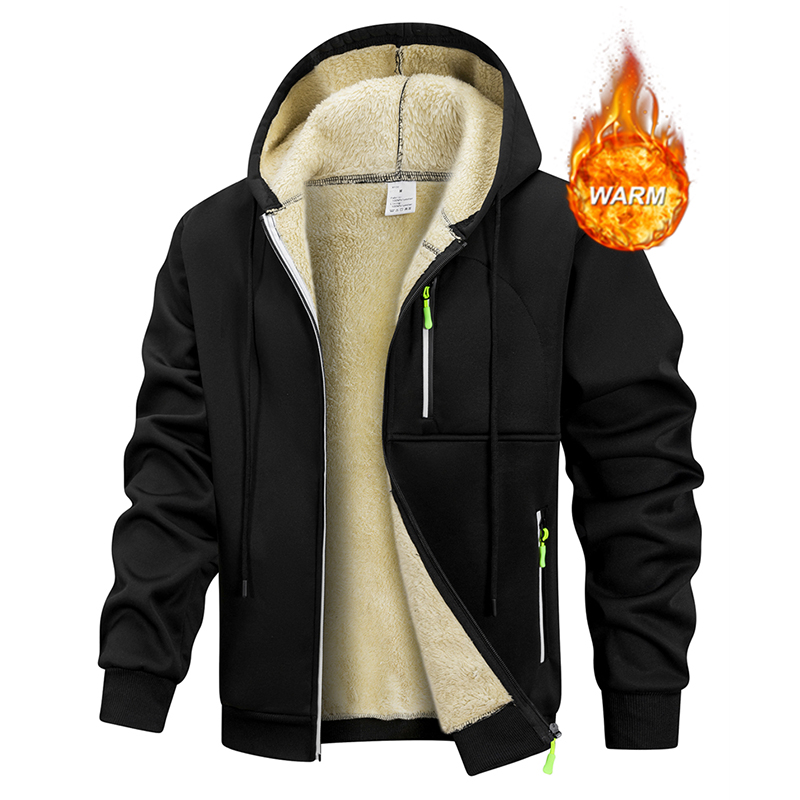 Sherpa Jacket Fleece - Men's Winter Warm Sherpa Plush Lined