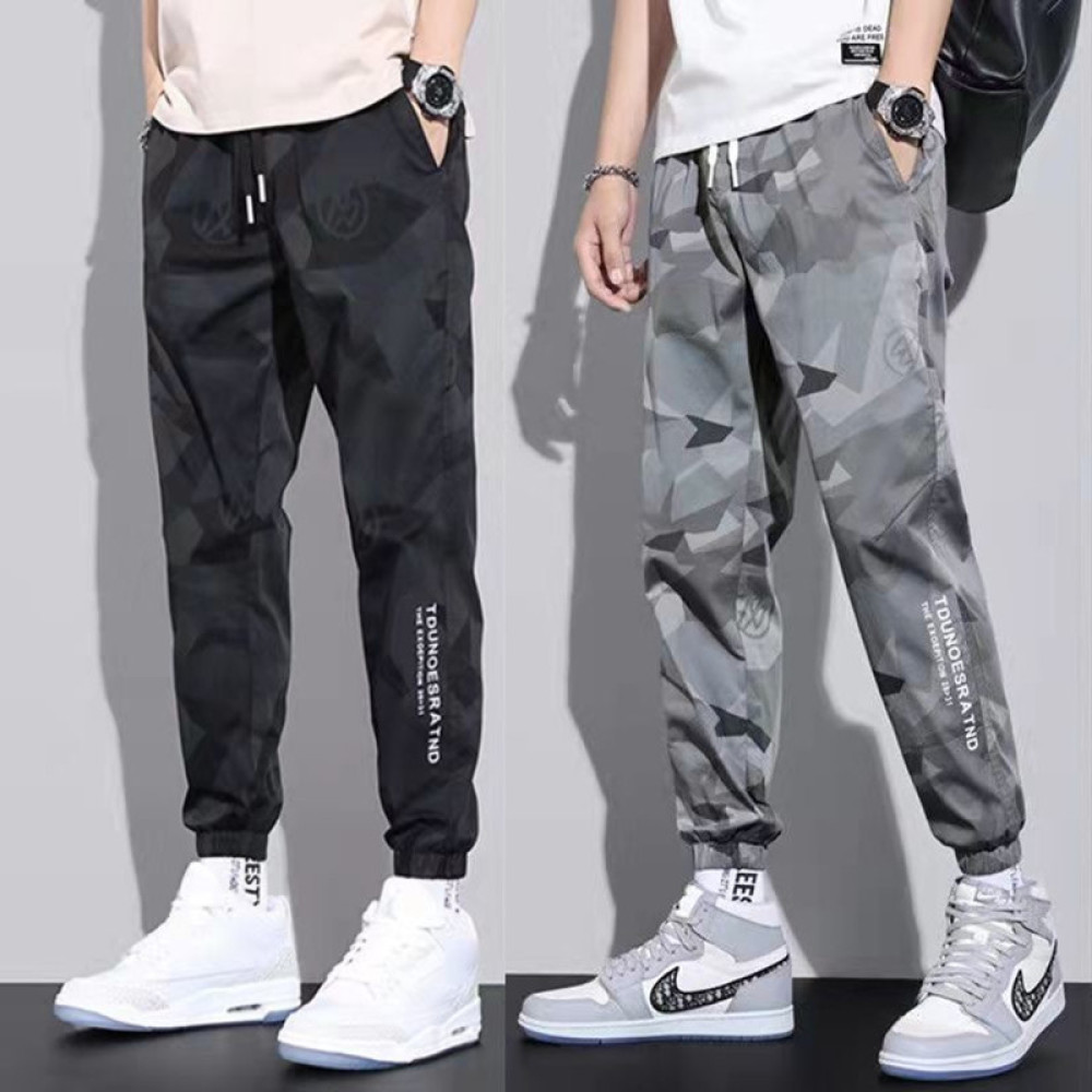 Mens Fashion Camo Pants - Mens Camo Joggers Summer Thin Ice