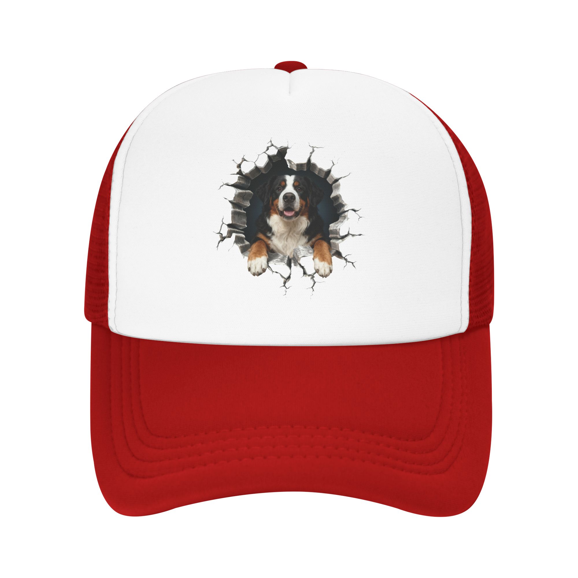 Trucker Hat Cap - Breaking Through Bernese Mountain Dog Trucker