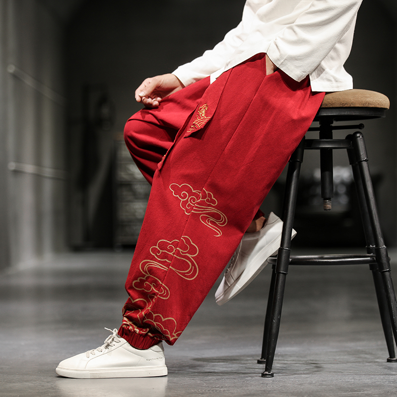 Chinese Style Retro Auspicious - Chino Pants Men ulasan dan harga
