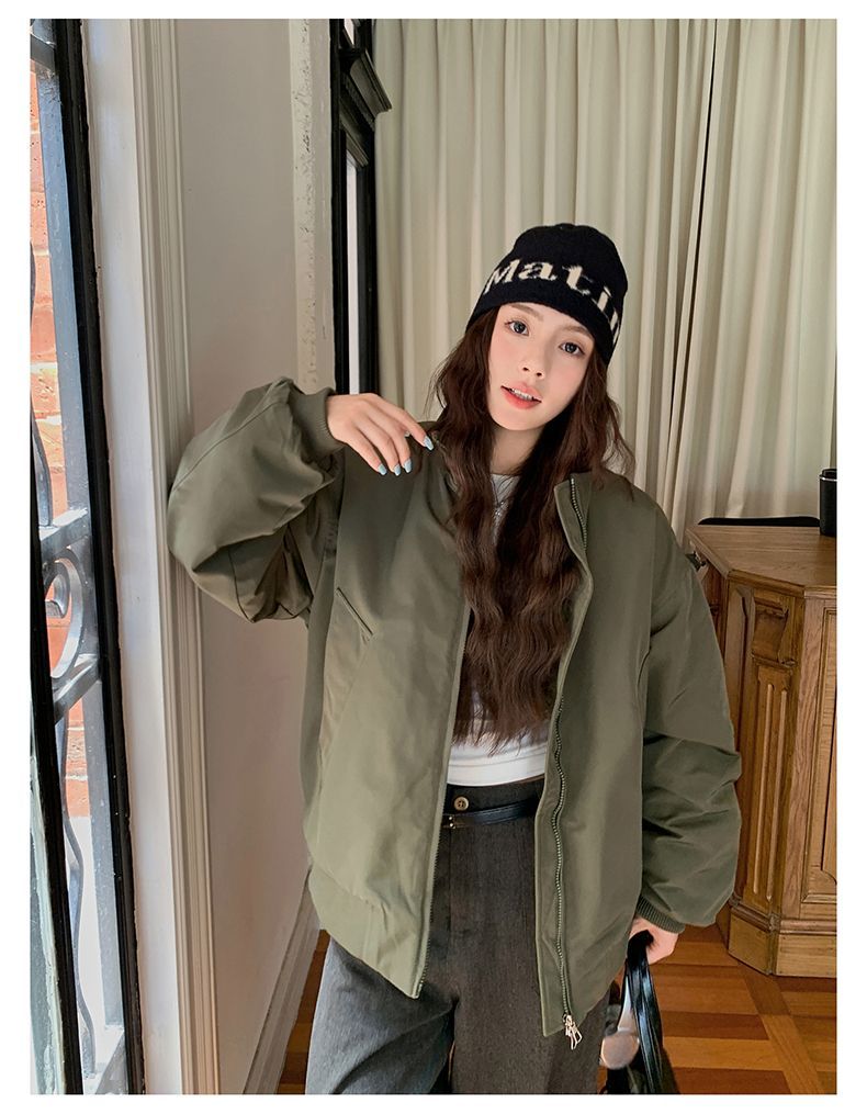 Bomber Jackets Puffer Womens W - Sherpa Jacket Fleece ulasan dan harga