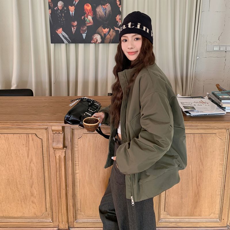 Bomber Jackets Puffer Womens W - Sherpa Jacket Fleece ulasan dan harga