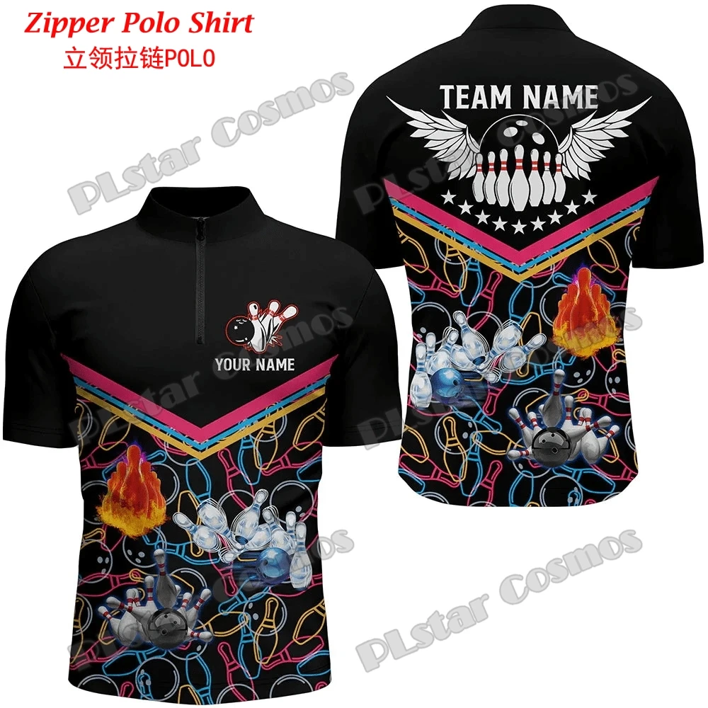 Personalized Red Flame Bowling - Mens Fashion Quarter Zip ulasan dan harga