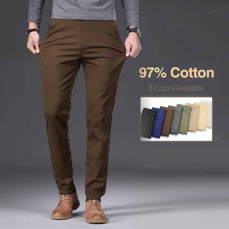 Good Quality 97%Cotton Men's C - Chino Pants Men ulasan dan harga