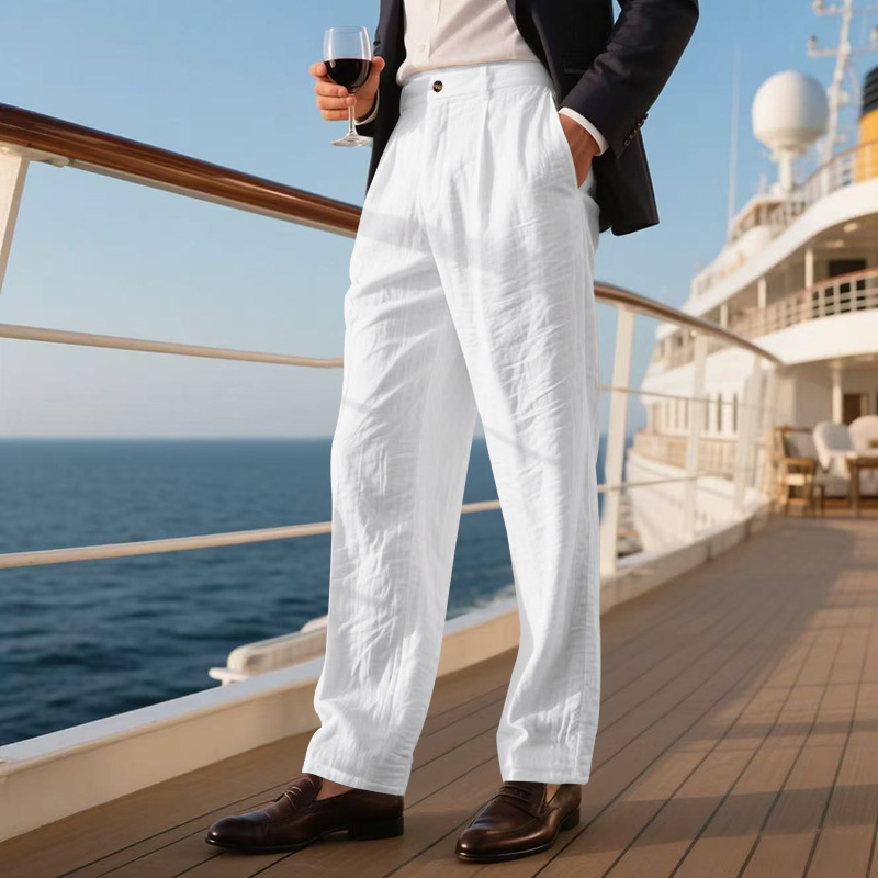 Men High Waist Pleated Dress P - Chino Pants Men ulasan dan harga