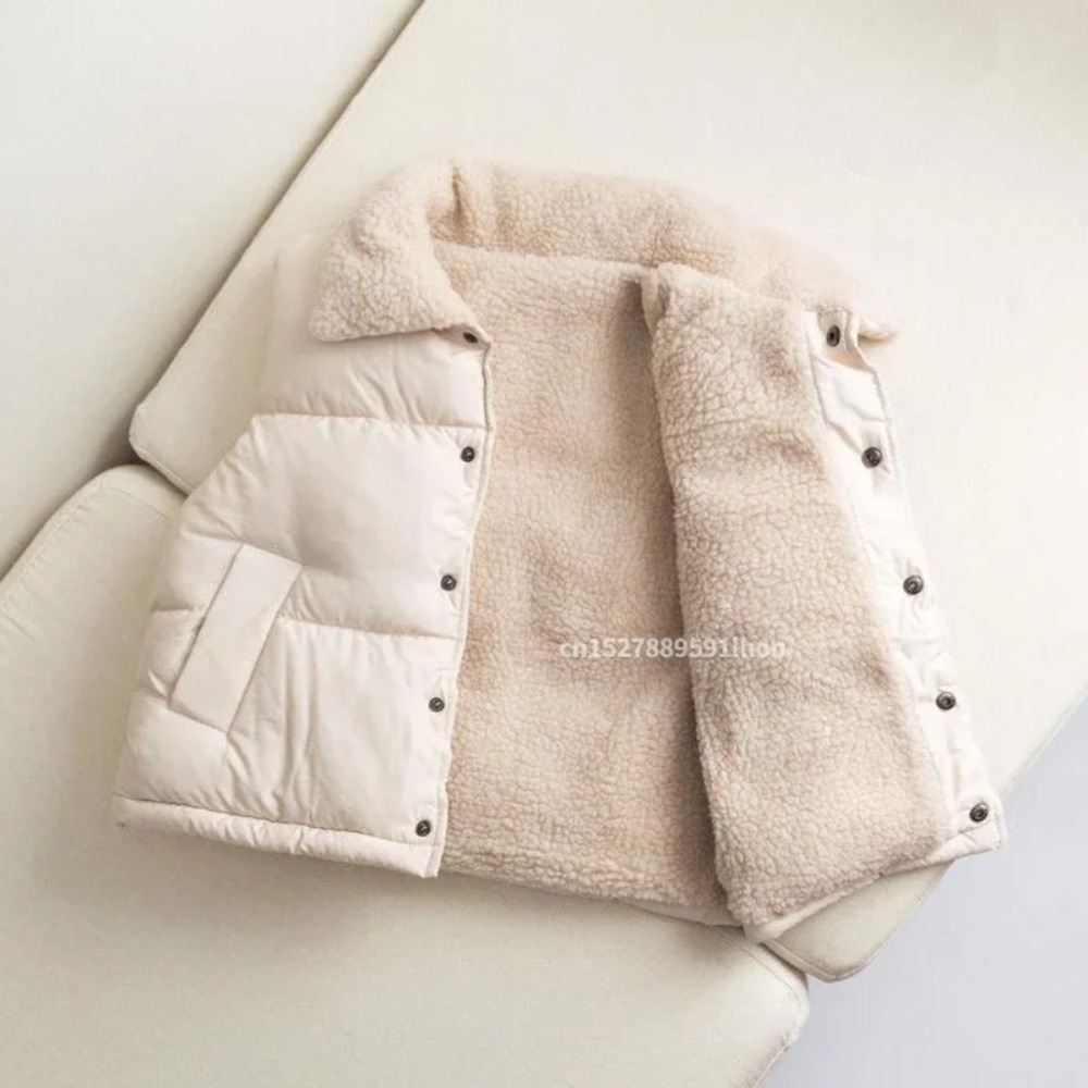 Kids Winter Warm Puffer Vest S - Sherpa Jacket Fleece ulasan dan harga