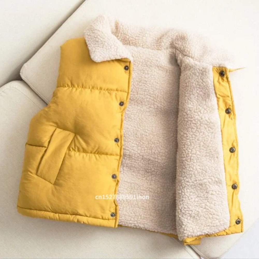 Kids Winter Warm Puffer Vest S - Sherpa Jacket Fleece ulasan dan harga