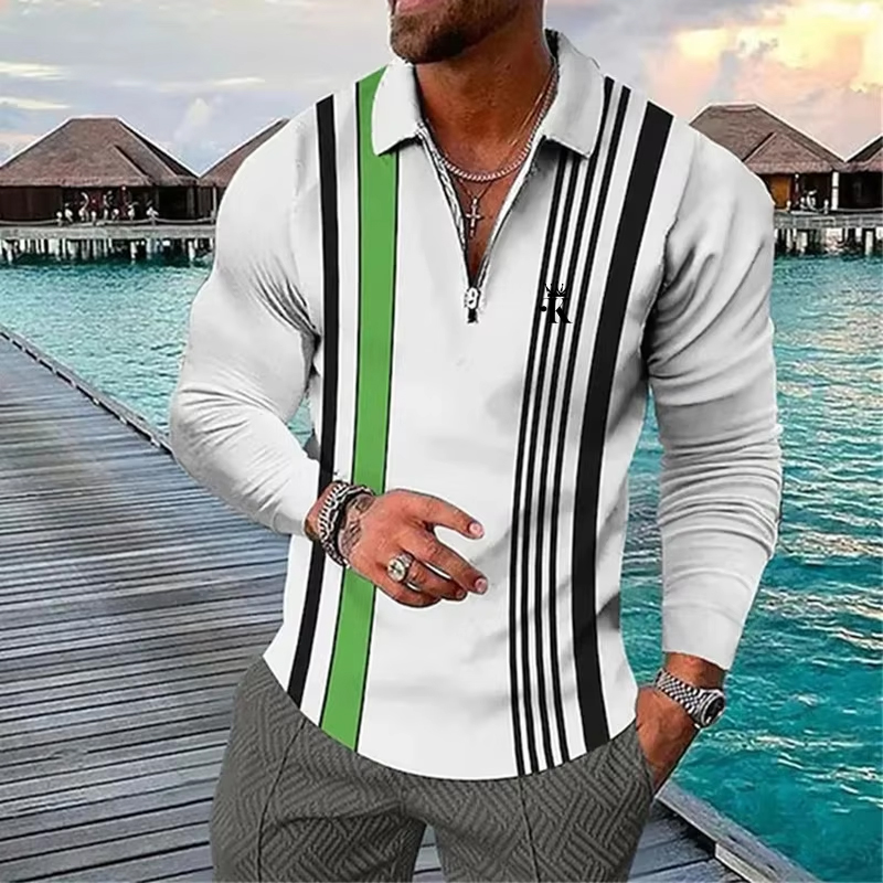 Men Polo Shirt Zip Polo Outdoo - Mens Fashion Quarter Zip ulasan dan harga