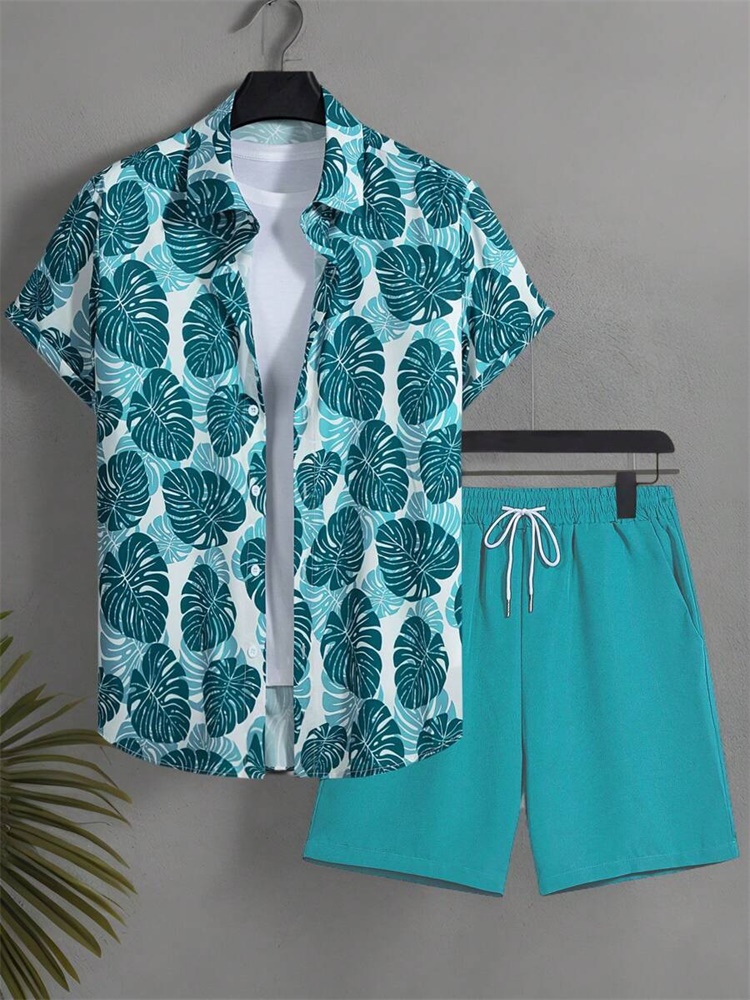 Men's Short-sleeved Shirt Set  - Men'S Fashion Color ulasan dan harga