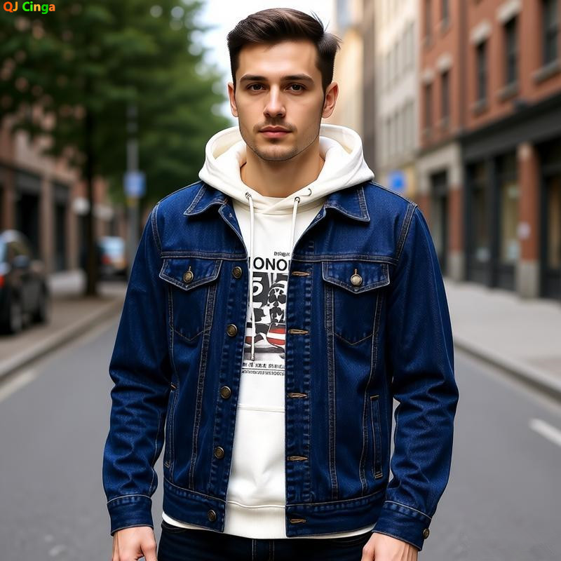 2026 Men's Dark Blue Denim Jac - Mens Fashion Denim Jacket ulasan dan harga