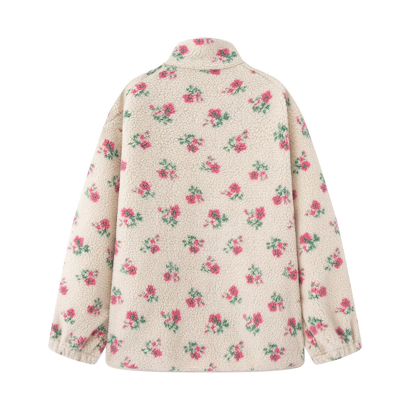 Fashion Floral Jacket For Wome - Sherpa Jacket Fleece ulasan dan harga