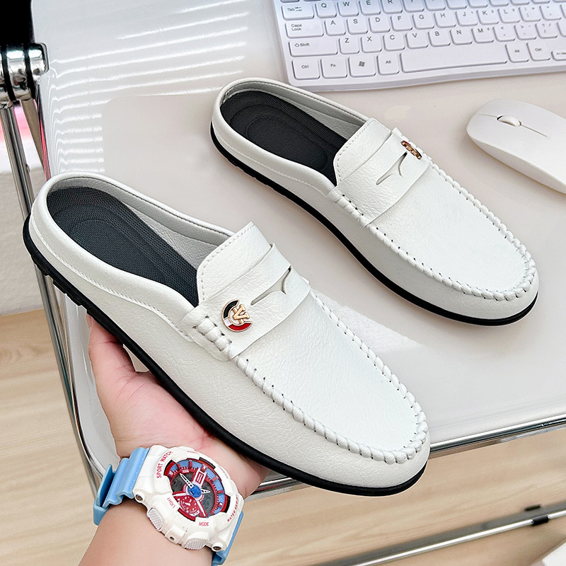 Men Slippers Fashion Leather L - Men'S Fashion Loafers Shoes ulasan dan harga