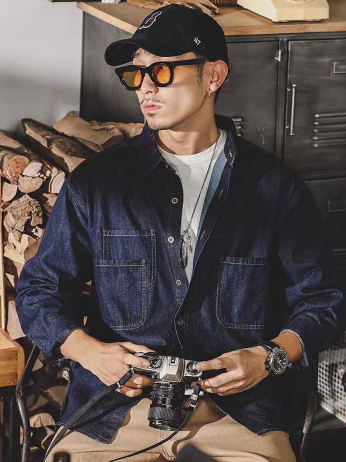 Mens American Retro Denim Jack - Mens Fashion Denim Jacket ulasan dan harga