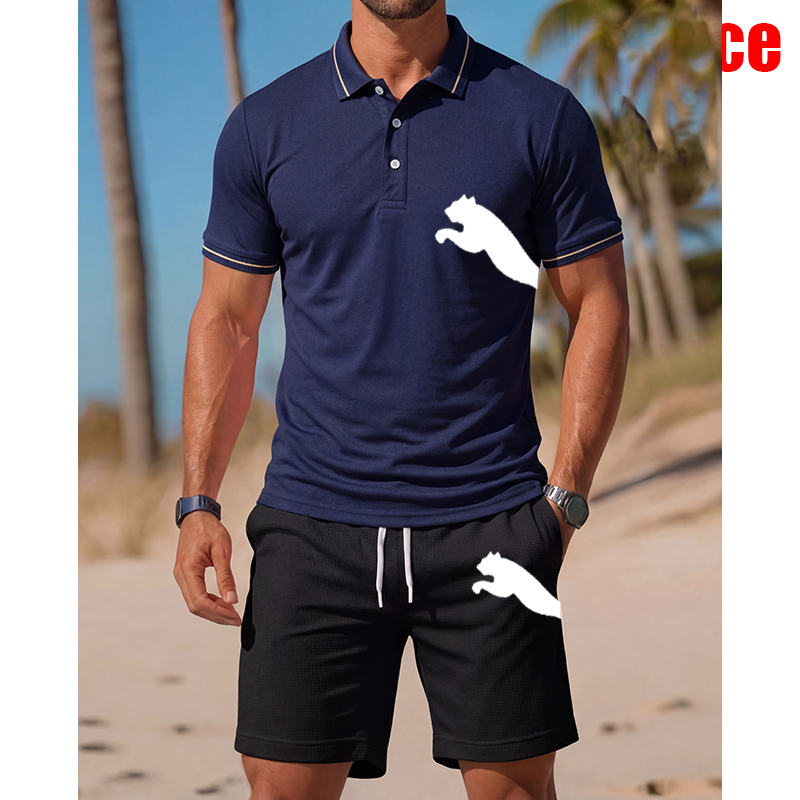 Men's Casual Short-Sleeved Pol - Men'S Fashion Polo Shirt ulasan dan harga