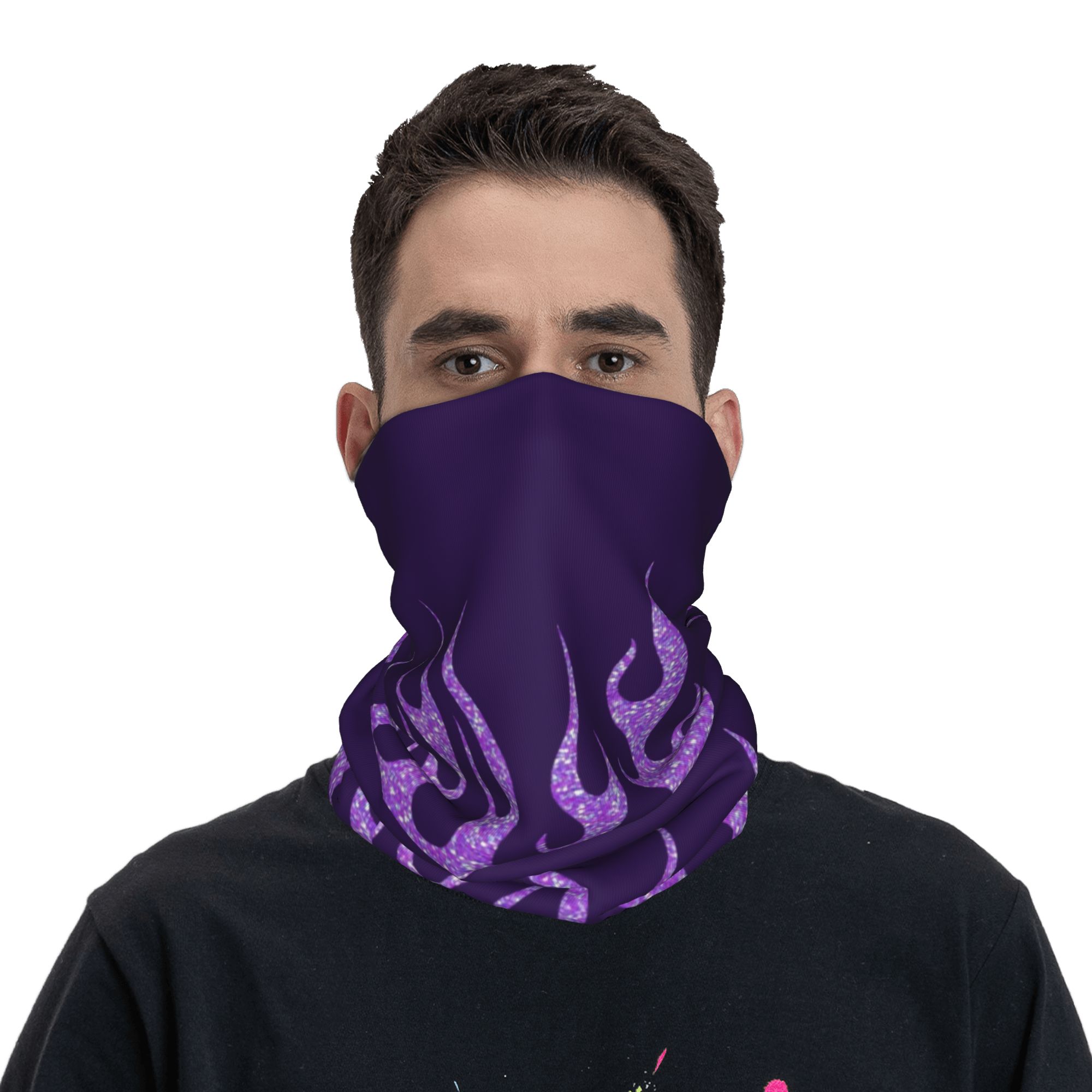 Custom Purple Glitter Flames B - Men'S Fashion Aesthetics ulasan dan harga