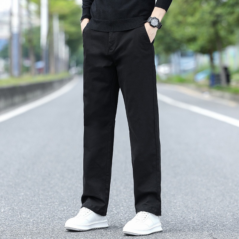 Mens Mid Waist Straight Leg Li - Chino Pants Men ulasan dan harga