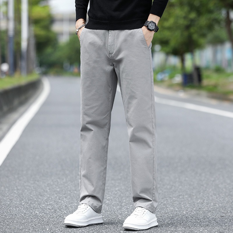 Mens Mid Waist Straight Leg Li - Chino Pants Men ulasan dan harga