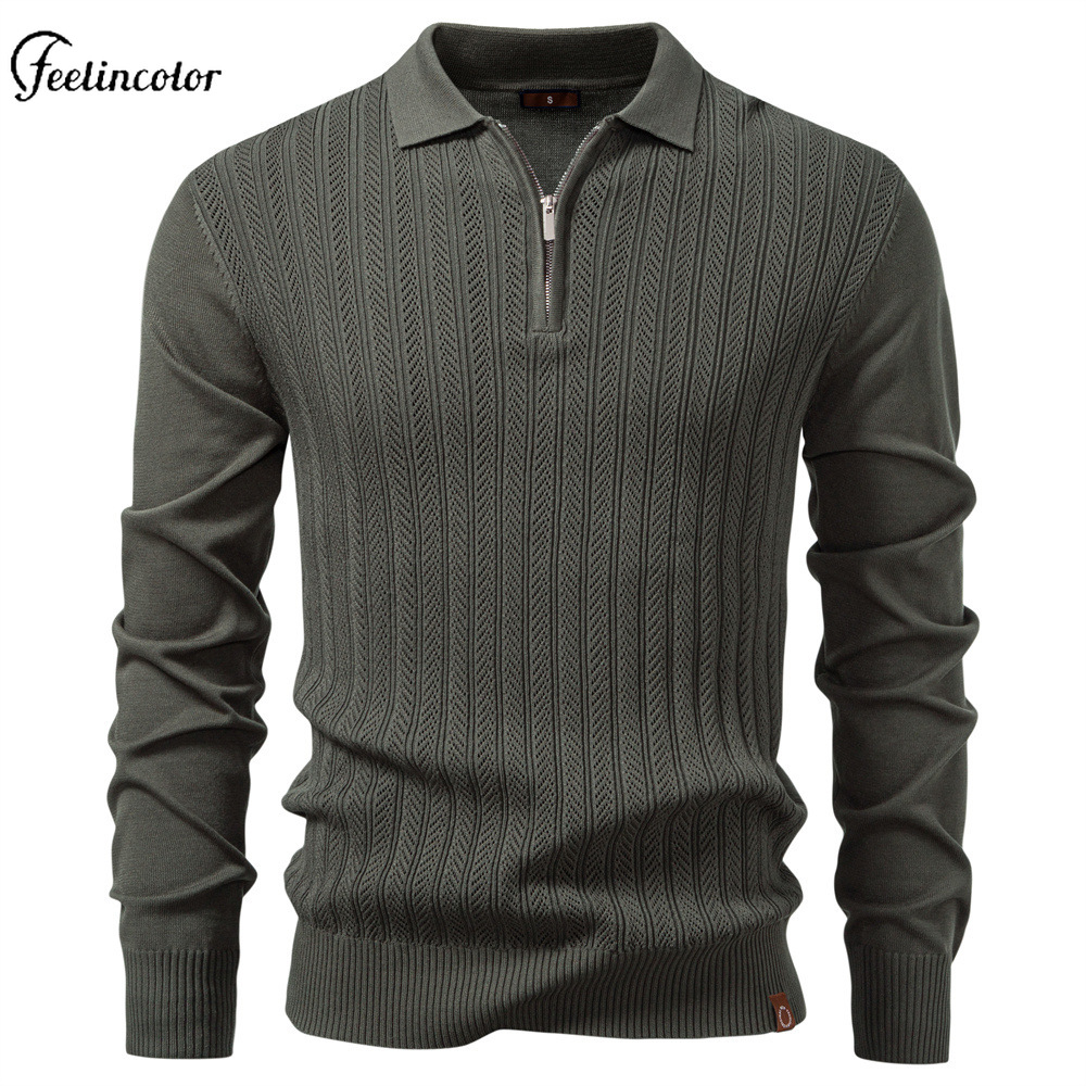 Olive Green Men's Quarter Zip  - Mens Fashion Quarter Zip ulasan dan harga