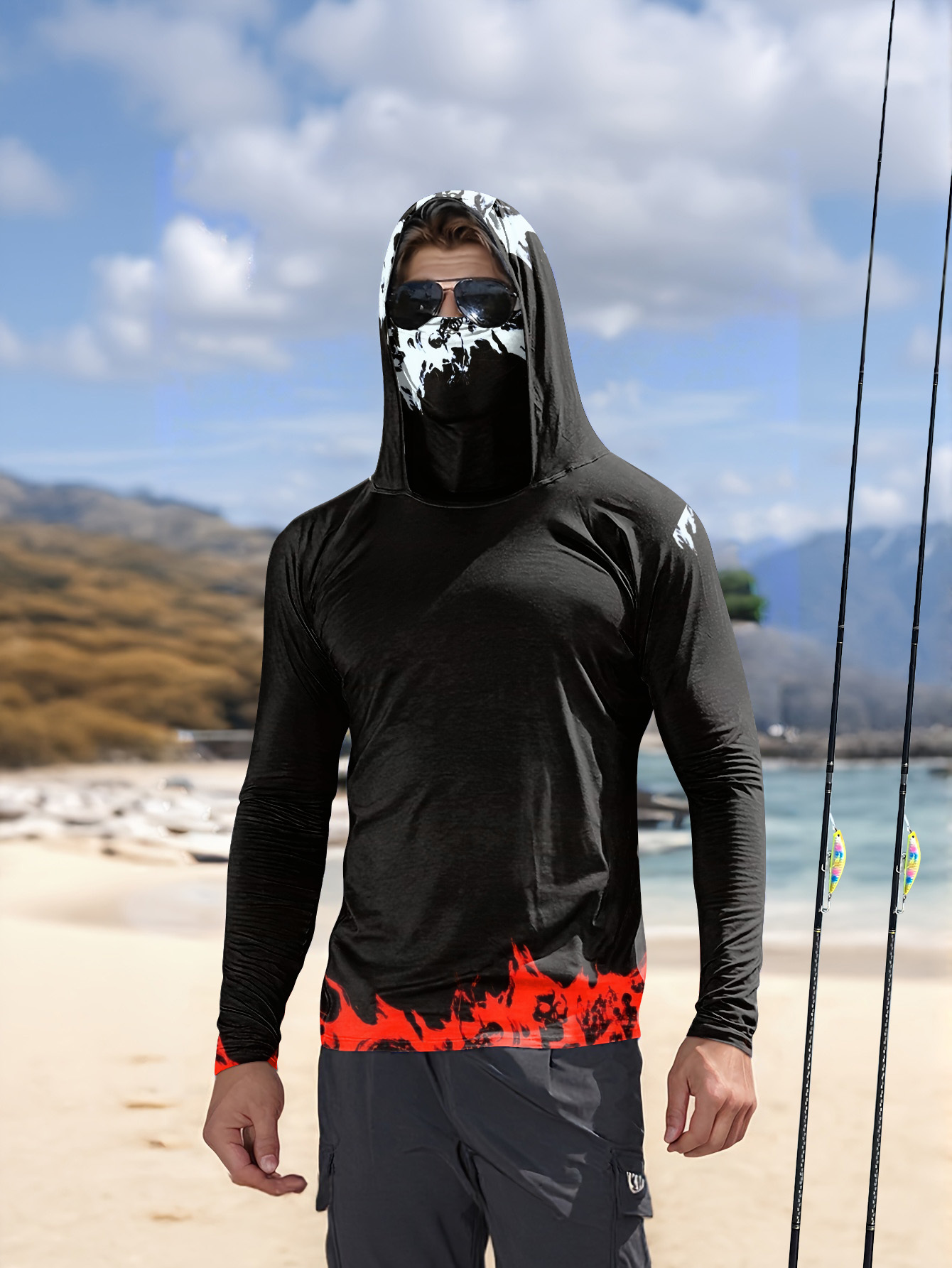 Men Hood Fishing Shirt long sl - Men'S Fashion Trends ulasan dan harga