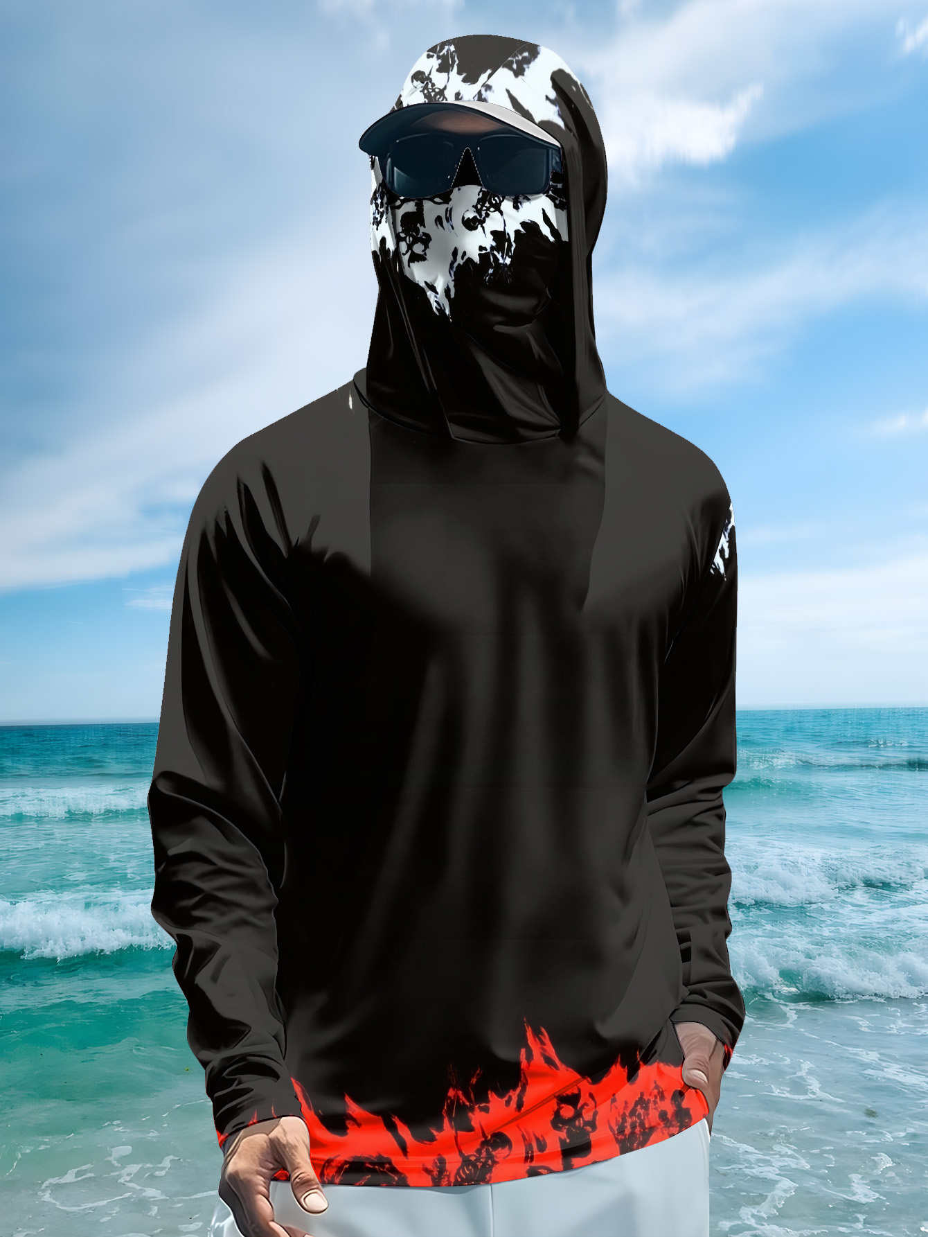 Men Hood Fishing Shirt long sl - Men'S Fashion Trends ulasan dan harga