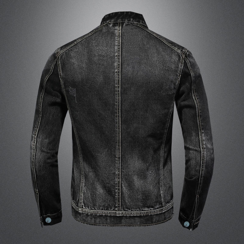 Men Vintage Stand Collar Pilot - Mens Fashion Denim Jacket ulasan dan harga
