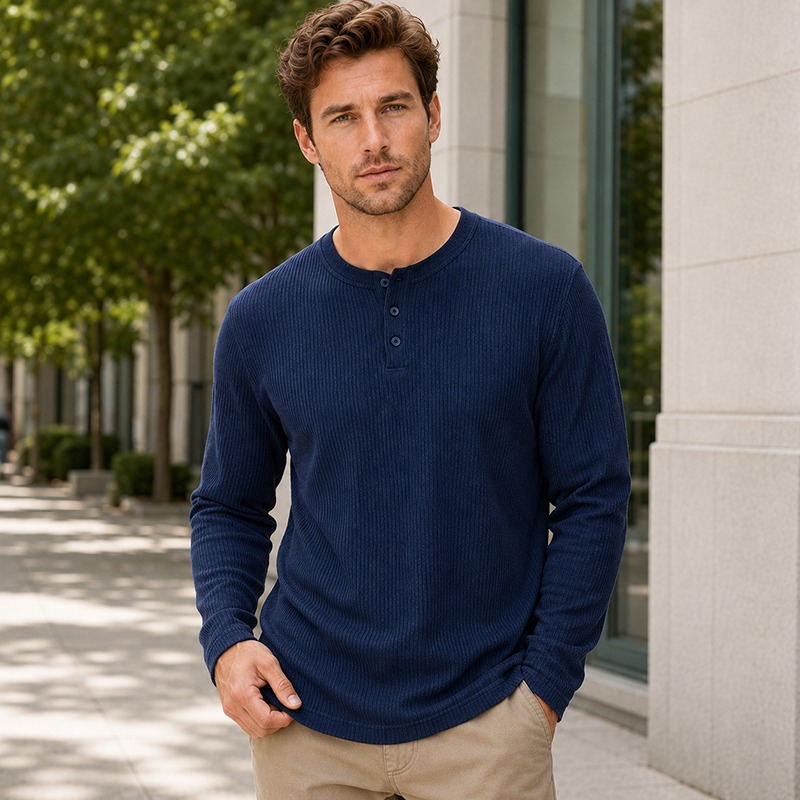 Men's Simple Fashion Long‑Slee - Men'S Fashion Color ulasan dan harga
