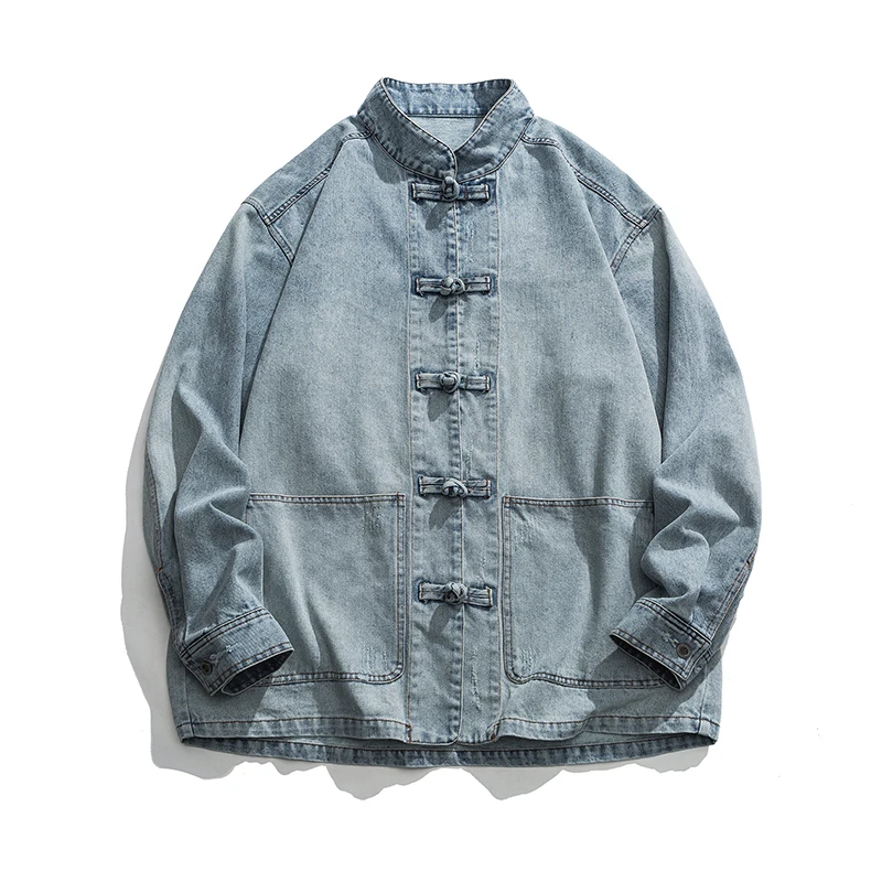Chinese Style Denim Jacket Men - Mens Fashion Denim Jacket ulasan dan harga