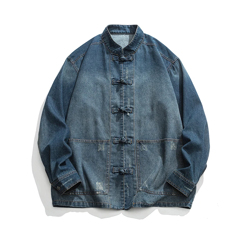 Chinese Style Denim Jacket Men - Mens Fashion Denim Jacket ulasan dan harga