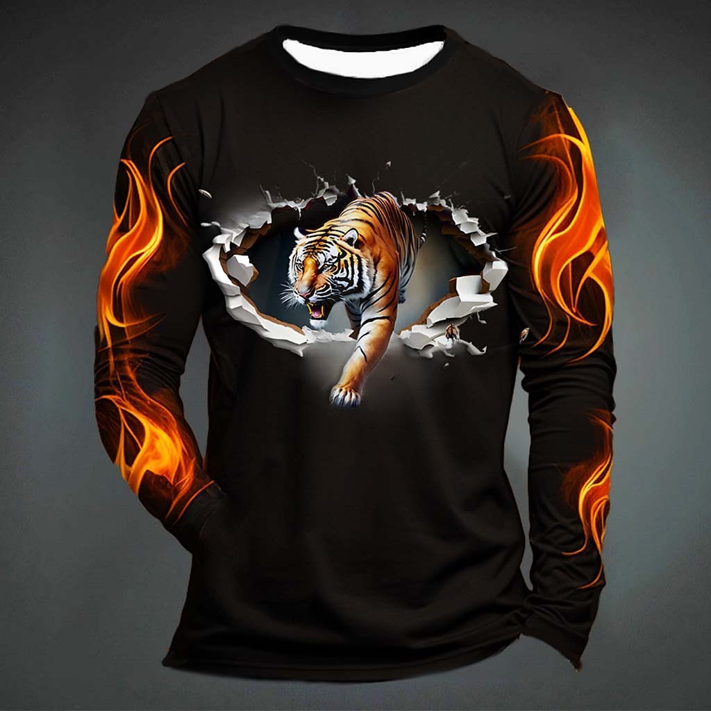 Funny Tiger Print T Shirt For  - Men'S Fashion Trends ulasan dan harga