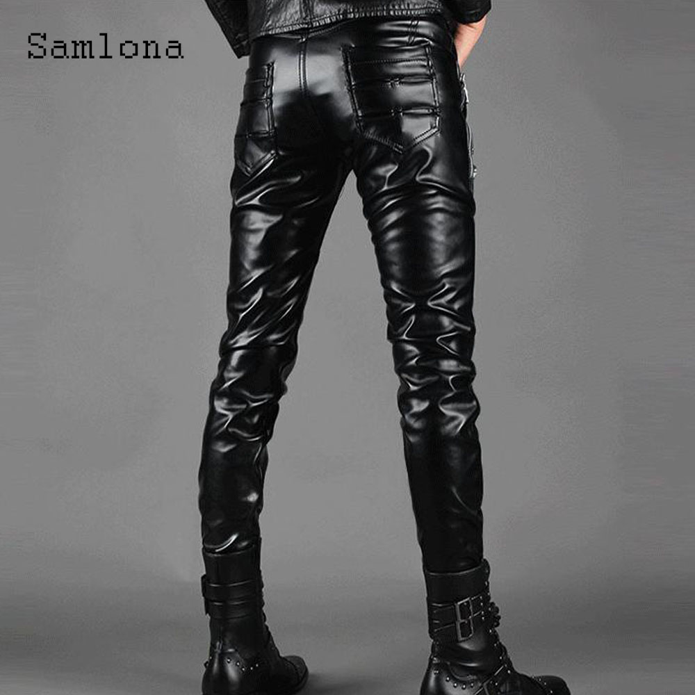 Sexy Grunge Pu Leather Pants M - Men'S Fashion Pants 2025 ulasan dan harga