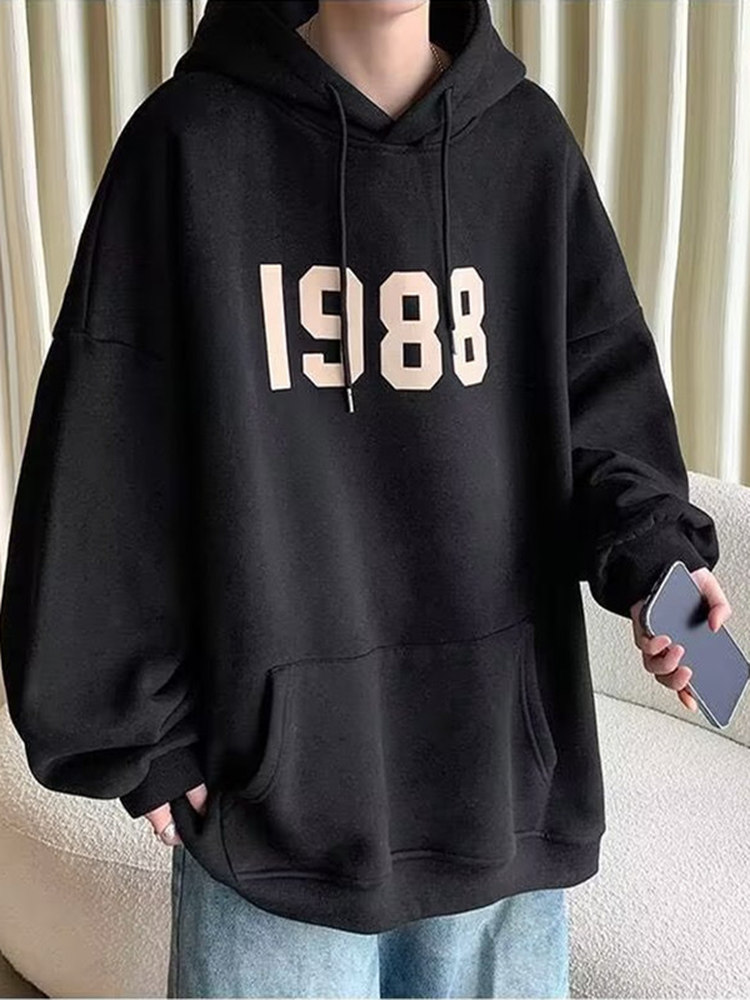 Mens With Hat Hoodies Printed  - Mens Fashion Quarter Zip ulasan dan harga