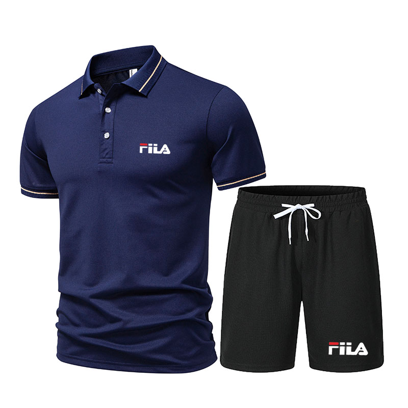 Men's Fashionable 2-Piece Spor - Men'S Fashion Polo Shirt ulasan dan harga