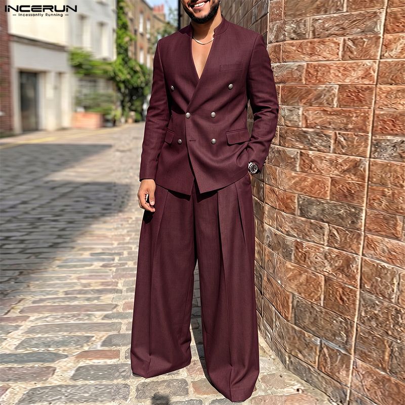 INCERUN Men's Sets Solid Color - Men'S Fashion Color ulasan dan harga