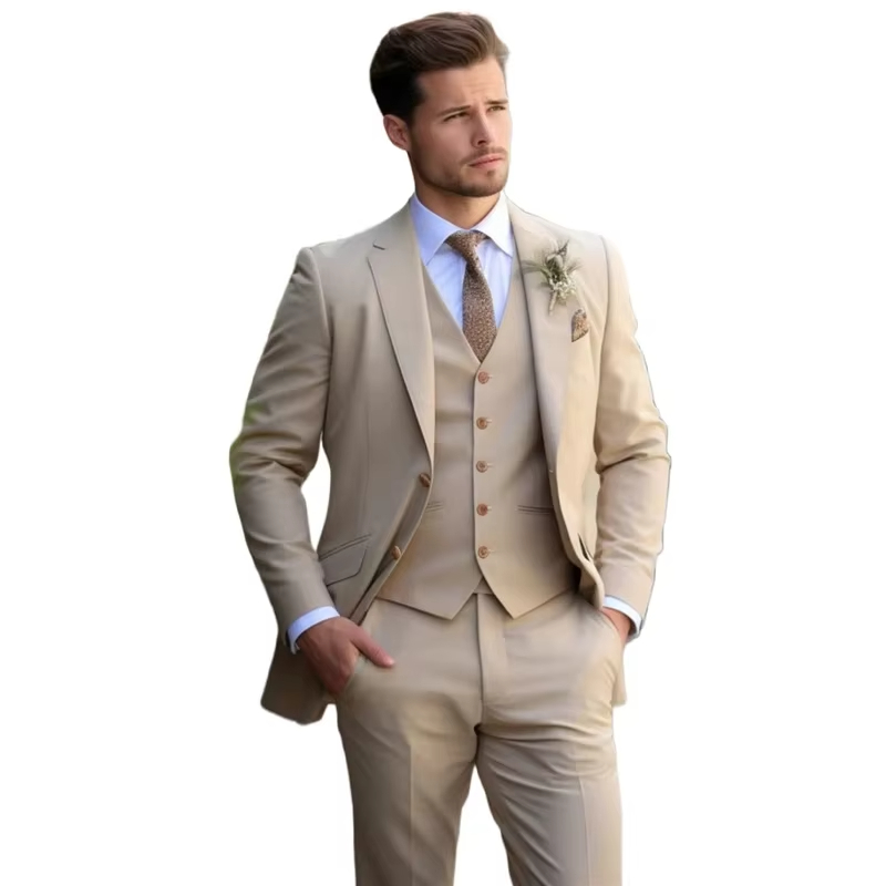 khaki Elegant Men Suits Smart  - Slim Fit Blazer Men ulasan dan harga