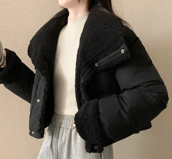 Women Sherpa Collar Puffer Jac - Sherpa Jacket Fleece ulasan dan harga