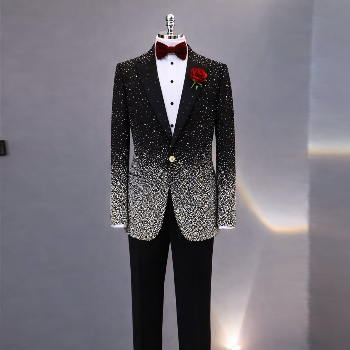 Handsome Rhinestone Diamond Me - Slim Fit Blazer Men ulasan dan harga