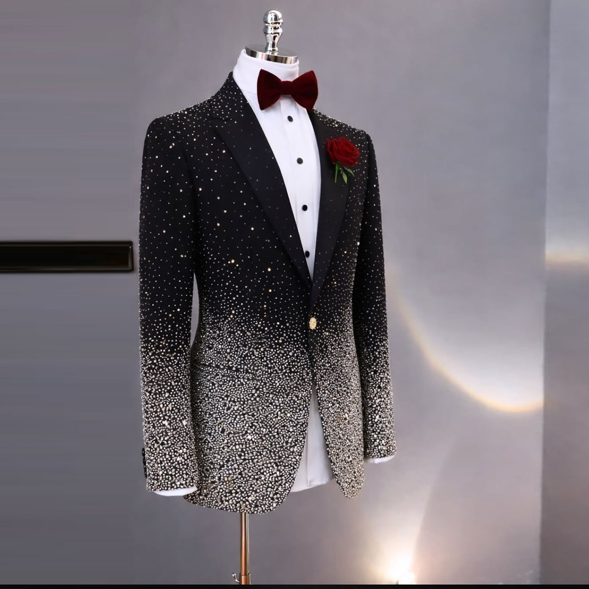 Handsome Rhinestone Diamond Me - Slim Fit Blazer Men ulasan dan harga