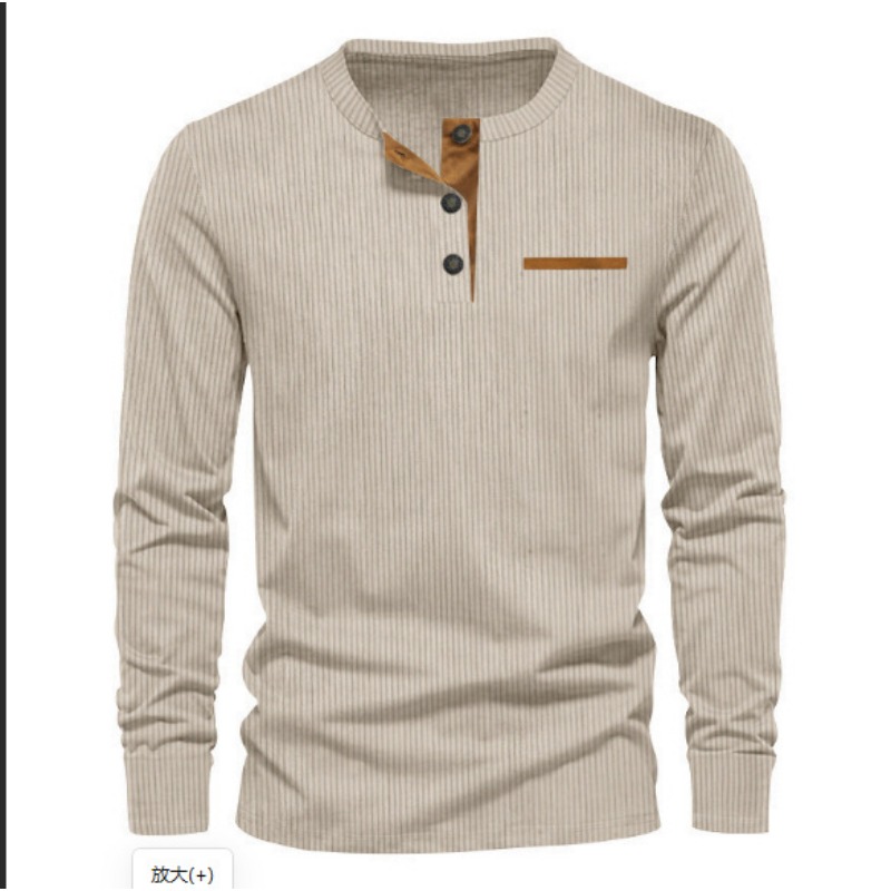 Men's Corduroy Henley Neck Lon - Men'S Fashion Looks ulasan dan harga