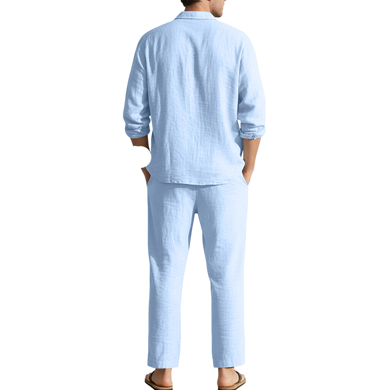 Spring Summer Linen Casual Set - Men'S Fashion Color ulasan dan harga