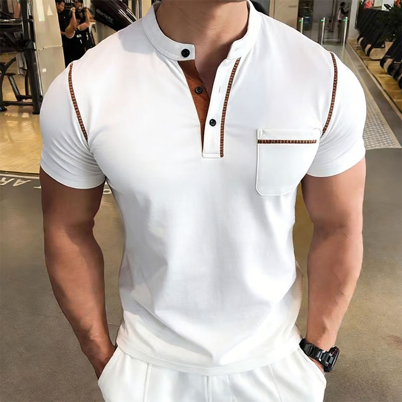 New Summer Men's Henry Collar  - Men'S Fashion Polo Shirt ulasan dan harga