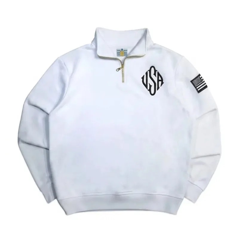 Y2K Navy Blue Quarter Zip Swea - Mens Fashion Quarter Zip ulasan dan harga