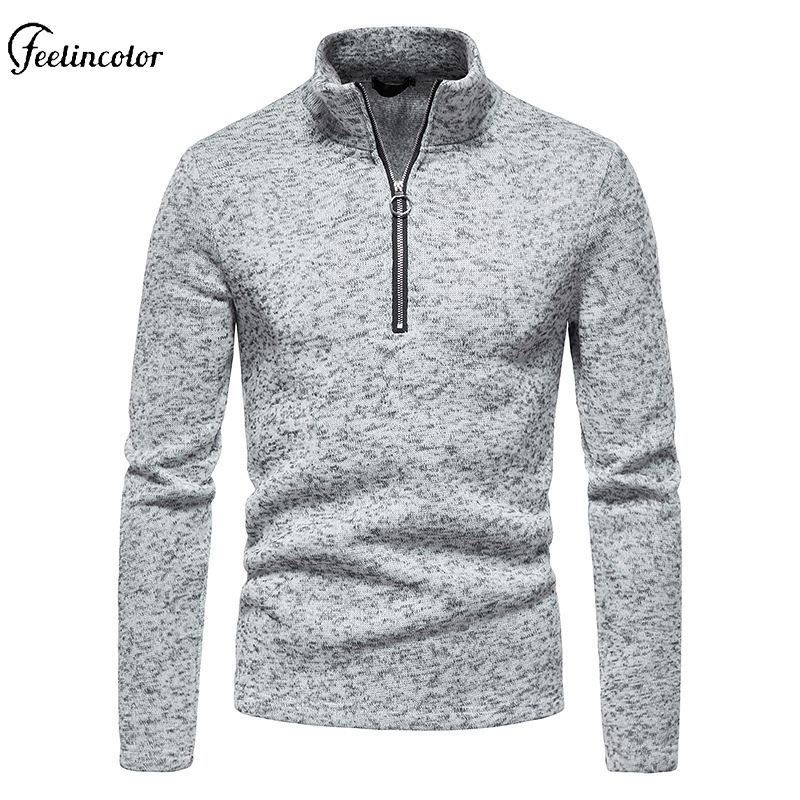 Men Heathered Gray Quarter Zip - Mens Fashion Quarter Zip ulasan dan harga